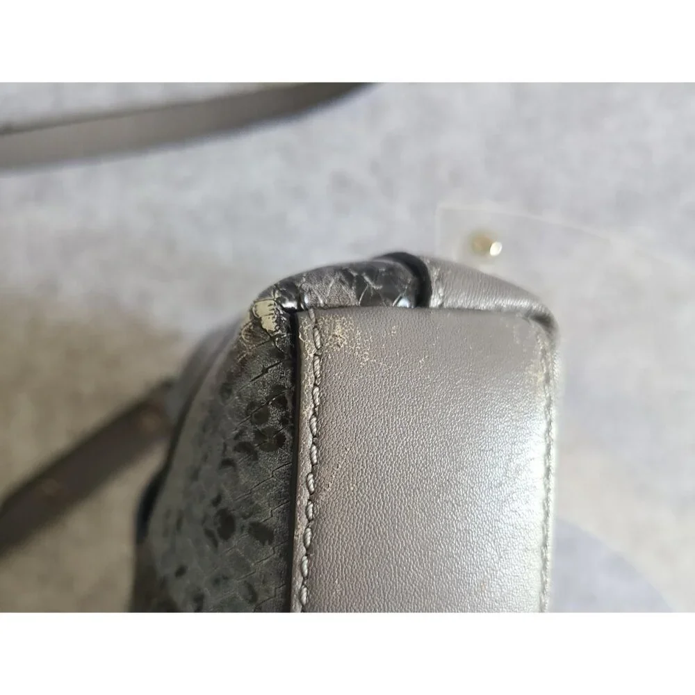 VGUC Vince Camuto Blue and Grey Snakeskin Print Leather Crossbody with Tassel - Picture 5 of 12